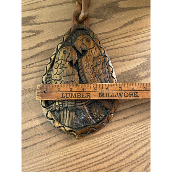 Vintage Hand Carved Wooden Parrot Mahogany Signed Boca Da Valeria Wall Hanging - Picture 6 of 6
